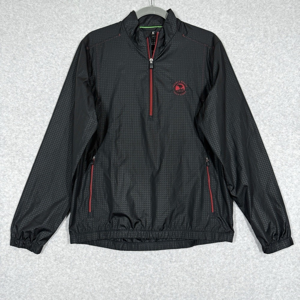 Adidas Golf Jacket Men Small Climaproof 1/4 Zip Pullover Pebble Beach Golf Links
